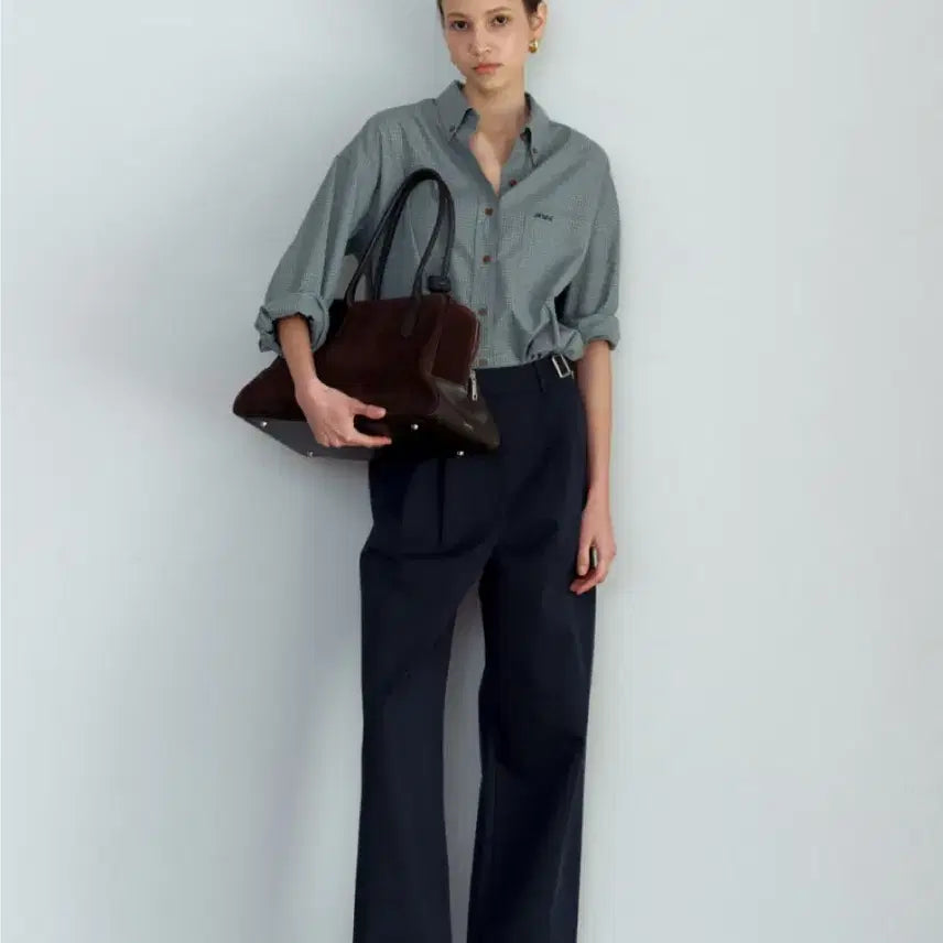 [BUNJANG] Hmode Wide Two-Tuck Pants (Navy) / Hmode 에이치모드 와이드 투턱 팬츠 (네이비)