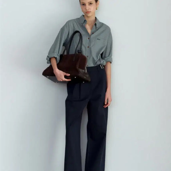 [BUNJANG] Hmode Wide Two-Tuck Pants (Navy) / Hmode 에이치모드 와이드 투턱 팬츠 (네이비)