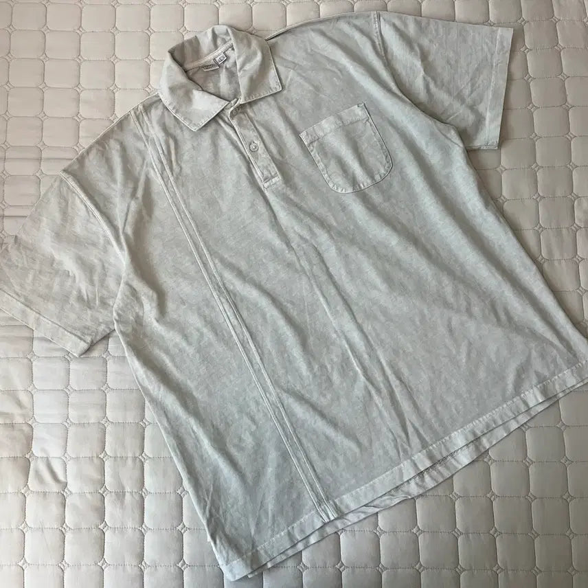 [BUNJANG] Parrtime Pigment Short-Sleeve Polo Shirt - Grey (L) / L) 파르티멘토 피그먼트 카라티 그레이