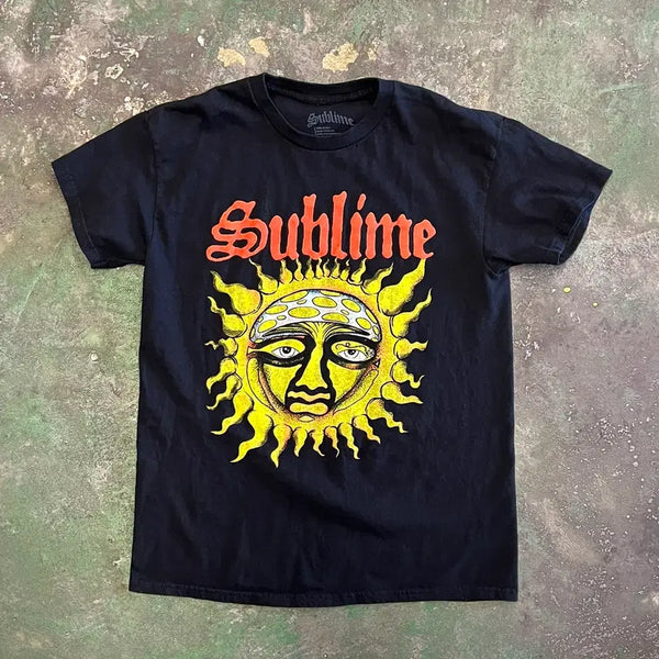 [BUNJANG] Sublime Sun Face Graphic Band T-Shirt Vintage Short Sleeve / [M] Sublime 서브라임 선페이스 그래픽 밴드티 빈티지 반팔 티셔츠