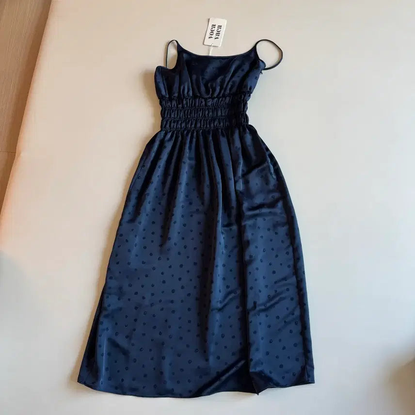 [BUNJANG] Vocavaca Navy Polka Dot Midi Dress / vocavaca 보카바카 원피스