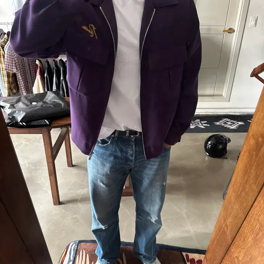 [BUNJANG] Needles Gabardine Sport Jacket Purple / 니들스 개버딘 스포츠 자켓 퍼플