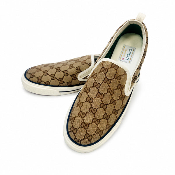 [BUNJANG] Gucci Tennis 1977 GG Canvas Slip-On Sneakers Beige/Brown / [구찌] 정품 테니스 1977 GG 캔버스 슬립온 스니커즈 / 새상품