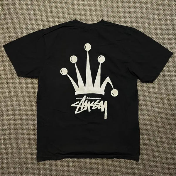 [BUNJANG] Stussy Regal Crown Pigment Dyed T-Shirt Black M / 스투시 리갈 크라운 피그먼트 디이드 반팔티 블랙 M(크림판)