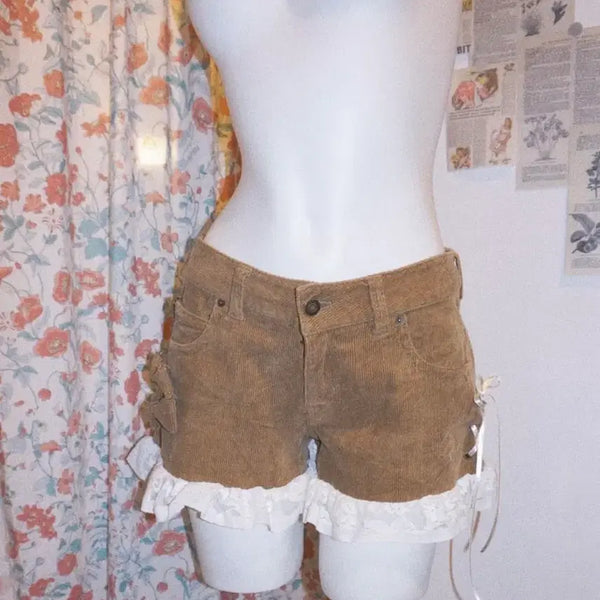 [BUNJANG] Latte Hime Gyaru Brown Culottes / 라떼갸루 히메갸루 브라운 반바지 큐롯