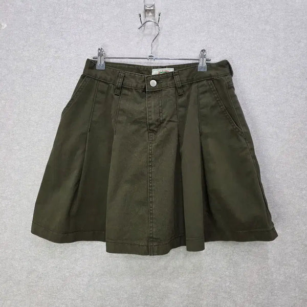 [BUNJANG] OOT Khaki Pleated Mini Skirt / OOT 카키 플리츠 스커트 아웃오브트렌드