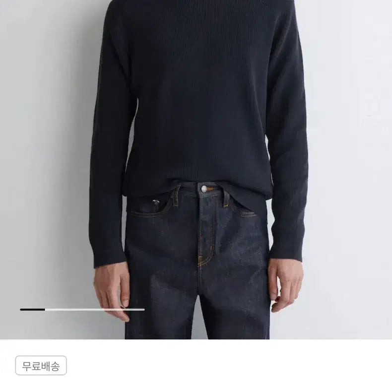 [BUNJANG] COS Regular Cotton-Rib Knit Black M Size / 코스 레귤러 코튼립 니트 블랙 M사이즈 새상품