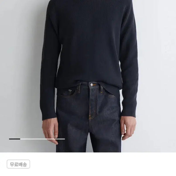 [BUNJANG] COS Regular Cotton-Rib Knit Black M Size / 코스 레귤러 코튼립 니트 블랙 M사이즈 새상품