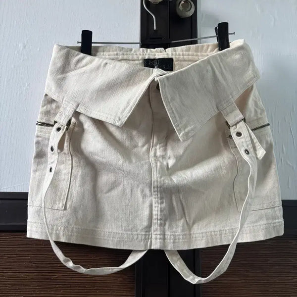 [BUNJANG] CECIL McBEE Ivory Mini Cargo Skirt / CECIL McBEE 세실맥비 아이보리 미니 카고 스커트 y2k