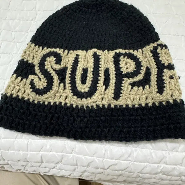 [BUNJANG] Supreme Crochet Beanie Black/Beige / 슈프림 크로셰 비니 블랙/베이지