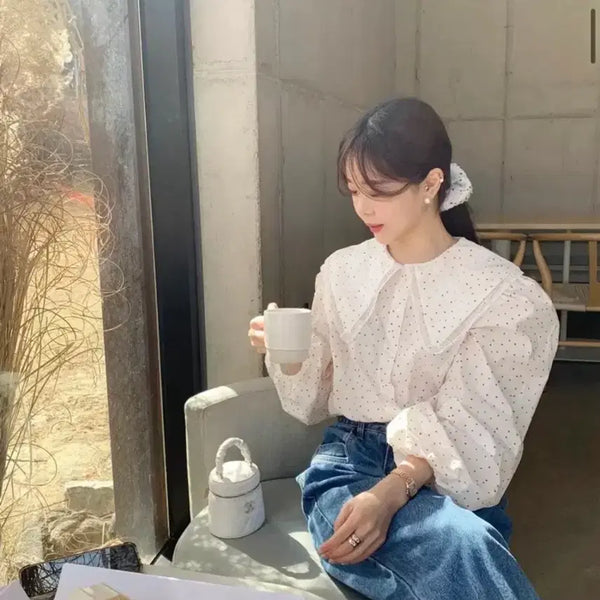 [BUNJANG] Bycinni Heart Blouse / 바이씨니 하트뿅뿅 블라우스