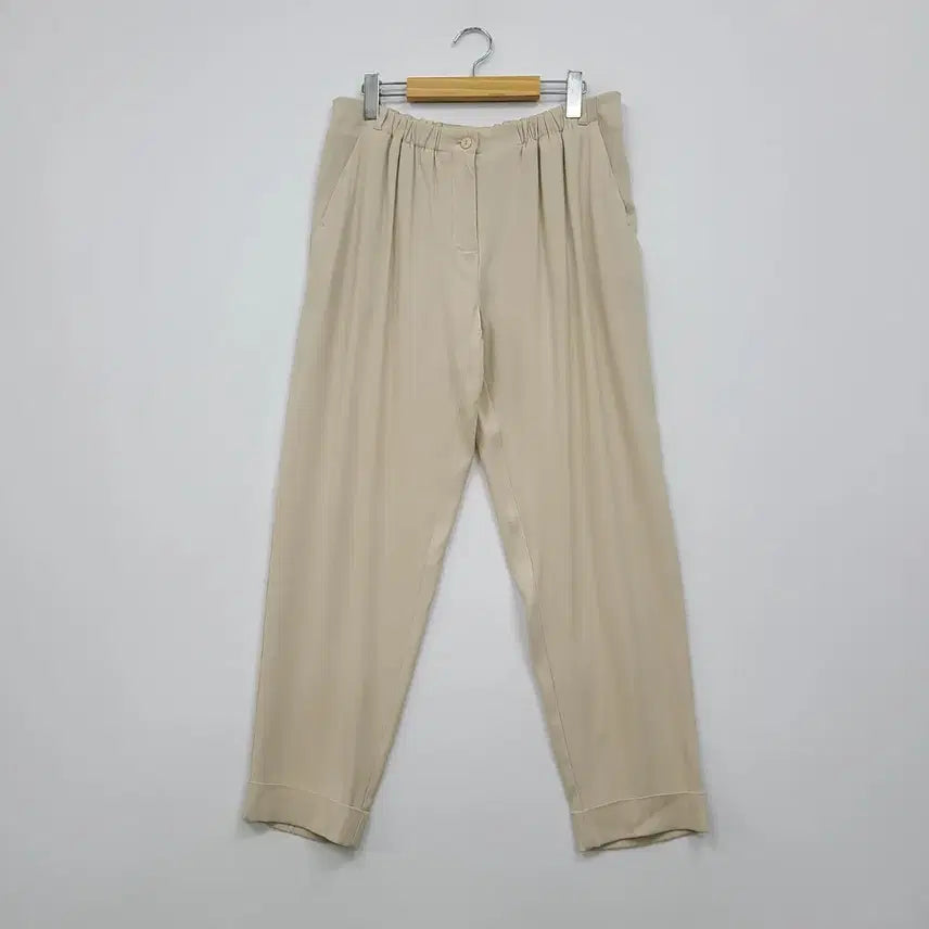 [BUNJANG] Max Mara Beige Elastic Waist Wide Leg Pants / 막스마라 베이지색 허리밴딩 와이드 팬츠/88/앨리스/1311