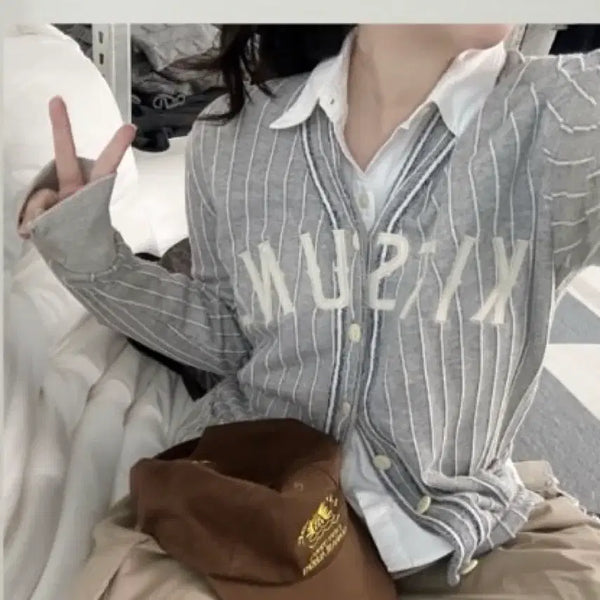 [BUNJANG] Maison Kitsuné Striped Big Logo Cotton Cardigan / 메종키츠네 스프라이프 빅로고 코튼 가디건