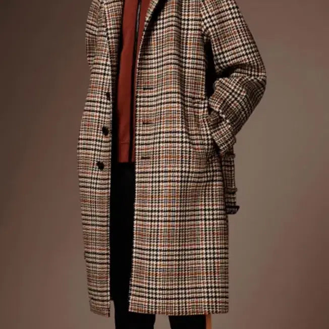 [BUNJANG] 100% Wool Check Single Coat - Size M / 공유 도깨비 울100% 체크 싱글 코트 M 사이즈 100