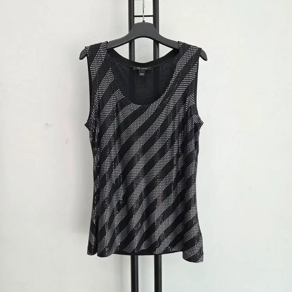 [BUNJANG] ST. JOHN Striped Sleeveless T-Shirt / 신세계정품)) 센존 ST.JOHN 스트라이프 레이온 민소매 티셔츠