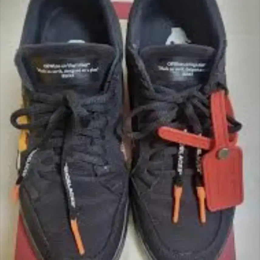 [BUNJANG] Off-White Low Vulcanized Canvas Sneakers Black / 오프화이트 블랙 스니커즈 탭포함41