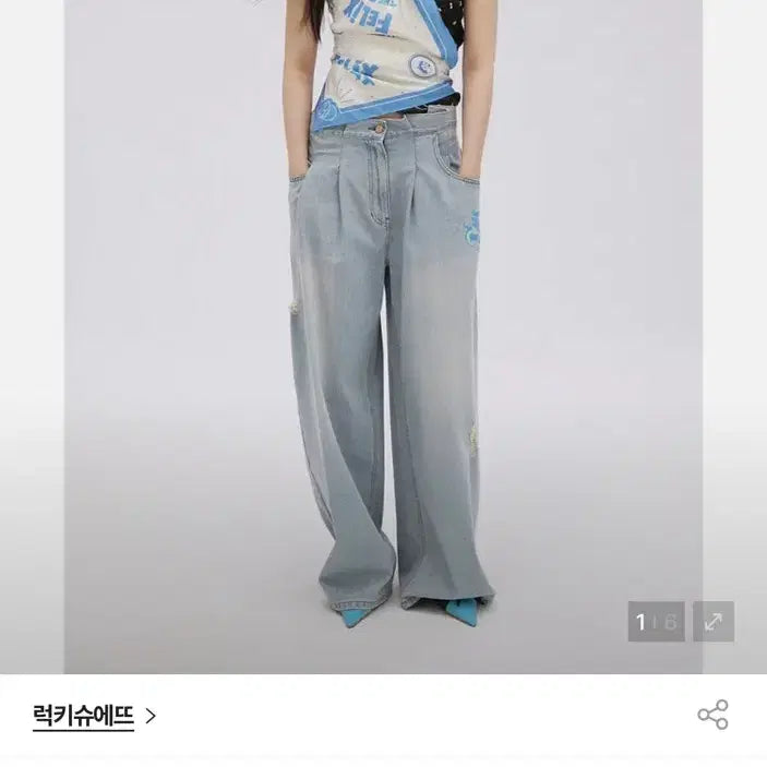 [BUNJANG] Lucky Chouette Felix Printing Scarf / (새상품) 럭키슈에뜨 신상 펠릭스 프린팅 스카프