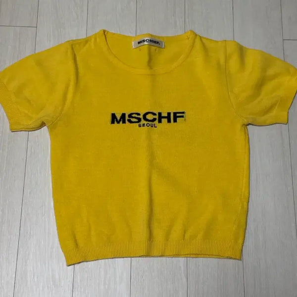 [BUNJANG] Mischief Intarsia Short Sleeve Knit / 미스치프 인타시아 반팔 니트