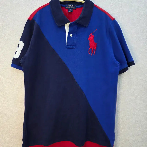 [BUNJANG] Polo Ralph Lauren Big Pony Colorblock PK Polo Shirt / POLO RALPH LAUREN 폴로 랄프로렌 빅포니 컬러블록 PK 카라