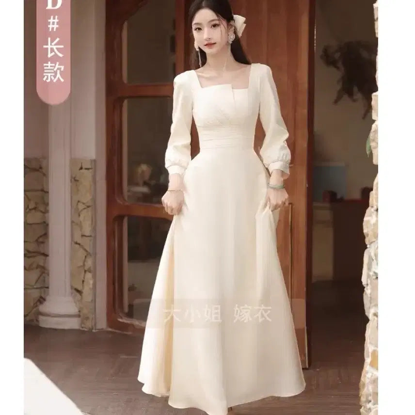[BUNJANG] Wedding Graduation Dress and Veil Set / 웨딩 졸업사진 드레스 및 베일