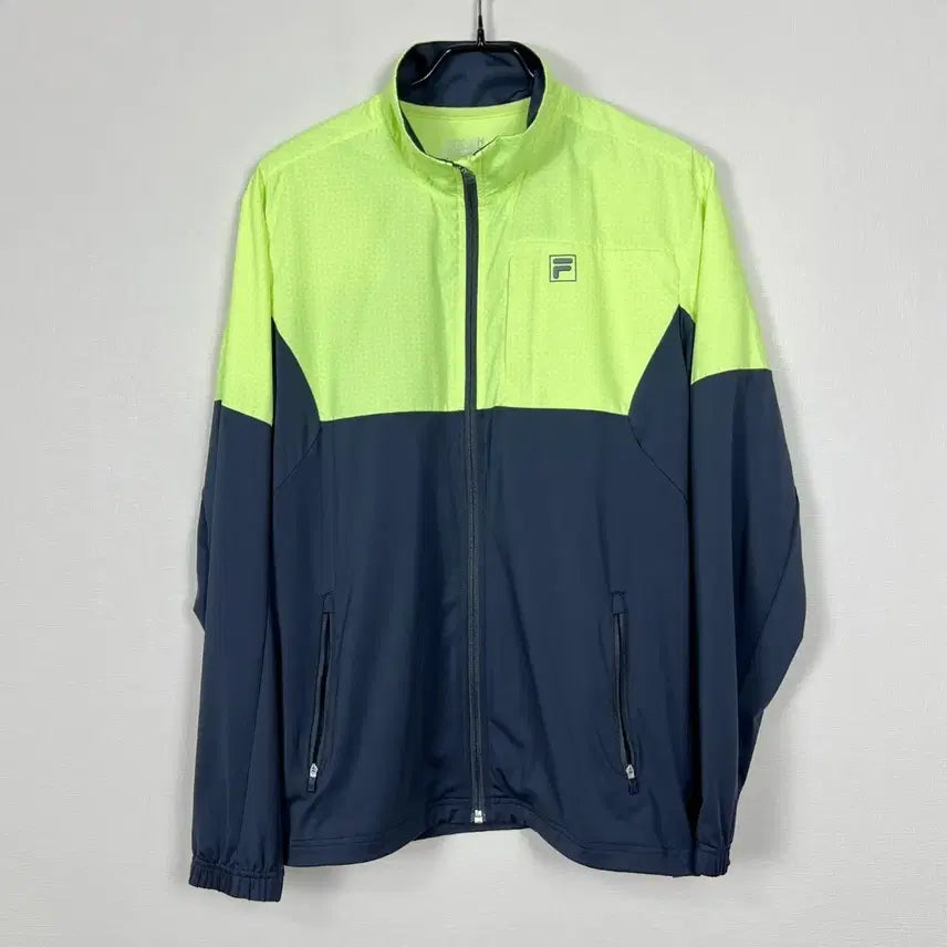 [BUNJANG] Fila Neon Navy Spandex Training Jacket M / 휠라 형광 네이비 스판 트레이닝 자켓 점퍼 남100 M 라덴 빈티지