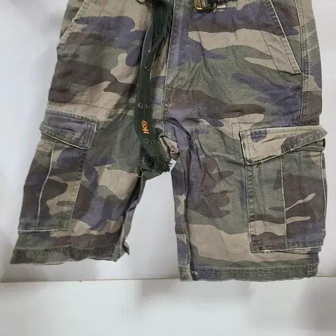 [BUNJANG] Military Cargo Shorts with Belt Set / 밀리터리 카고 반바지 벨트 세트