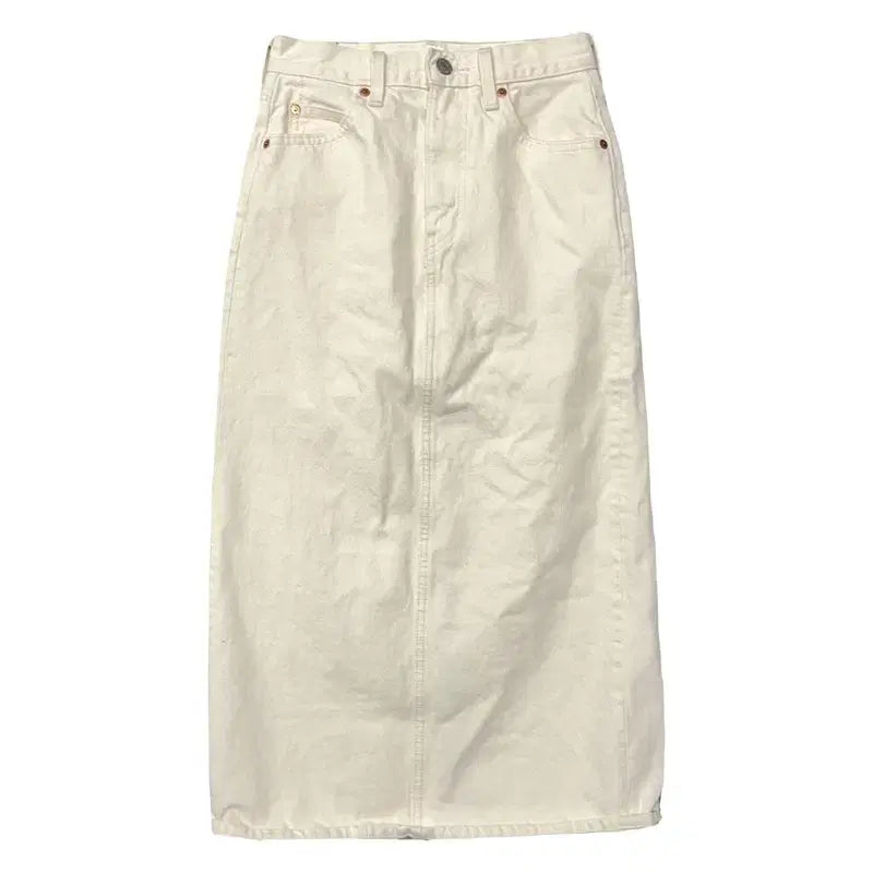 [BUNJANG] Levi's Cream Denim Skirt W24 / 리바이스 크림 데님 스커트 W24