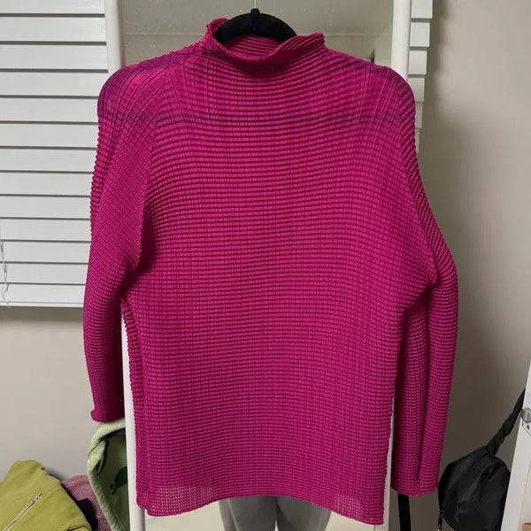 [BUNJANG] Issey Miyake Pink Wrinkle Blouse / 이세이 미야케 Pink Wrinkle Blouse
