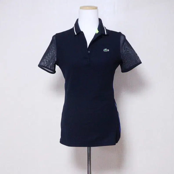 [BUNJANG] Lacoste Women's Navy Short Sleeve T-Shirt (Size 55) / 라코스테 여성55 네이비 반팔 티셔츠(3)