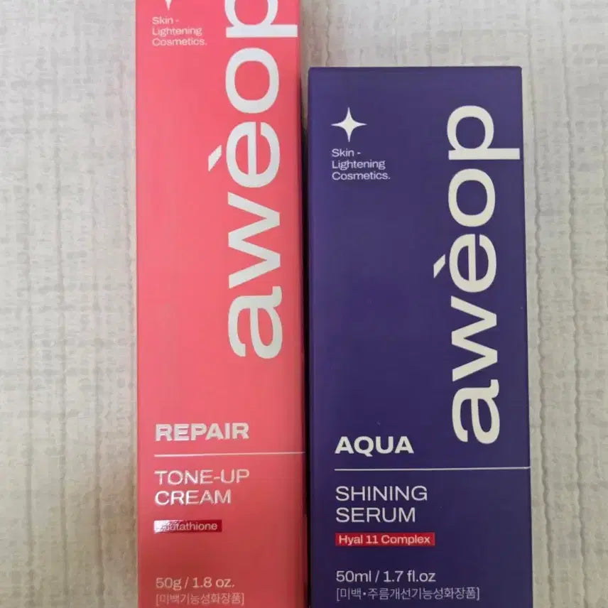 [BUNJANG] A.O.P Repair Tone-Up Cream 50g & Aqua Shining Serum 50ml / 에이옵 리페어 톤업 크림 50g, 아쿠아 샤이닝 세럼 50ml 택포