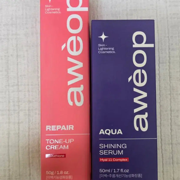[BUNJANG] A.O.P Repair Tone-Up Cream 50g & Aqua Shining Serum 50ml / 에이옵 리페어 톤업 크림 50g, 아쿠아 샤이닝 세럼 50ml 택포
