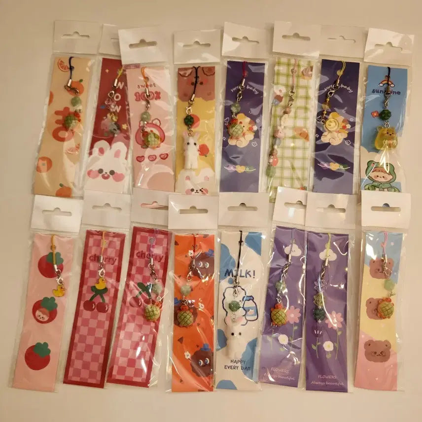 [BUNJANG] Handmade Flocking Turtle & Clover Keychain Strap Set / 키링/핸드메이드키링/스트랩/폰스트랩/거북이키링/후로킹키링/클로버키링