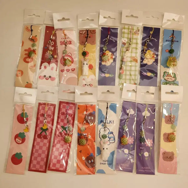 [BUNJANG] Handmade Flocking Turtle & Clover Keychain Strap Set / 키링/핸드메이드키링/스트랩/폰스트랩/거북이키링/후로킹키링/클로버키링