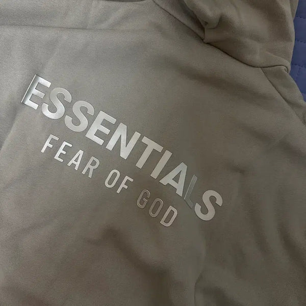 [BUNJANG] Fear of God Essentials Classic Fleece Zip-Up Hoodie XL - 'Ebony Stone' / 최저가 새상품 피어오브갓 에센셜 후드집업 XL 애비 스톤