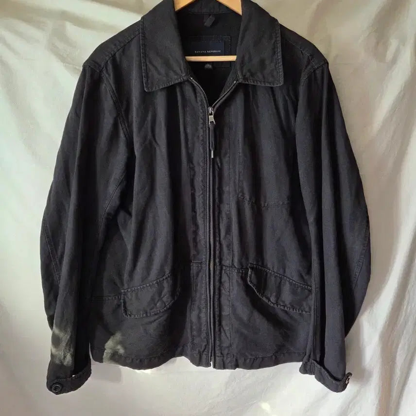 [BUNJANG] Vintage Banana Republic Linen Cotton Jacket Black L / 빈티지 바나나리퍼블릭 리넨 코튼 자켓 블랙 L