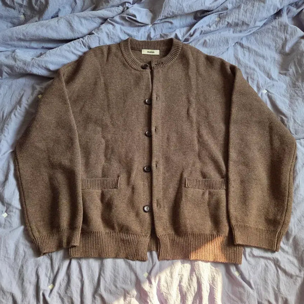 [BUNJANG] Malen Wool Cashmere Knit Cardigan Brown / malen 말렌 울 캐시미어 니트 가디건 브라운 1 105~110