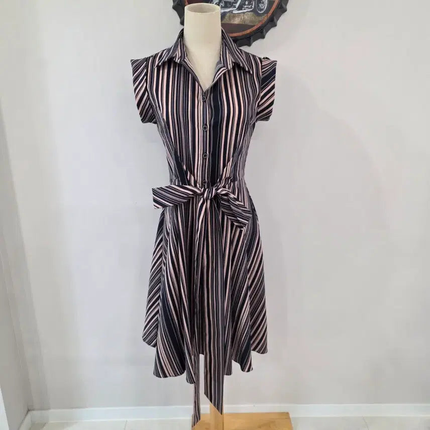 [BUNJANG] Egoist Striped Shirt Dress / 에고이스트 EGOIST 스크라이프 셔츠형 원피스 55
