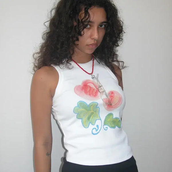 [BUNJANG] Seasee Pink Peach Sleeveless Top / seasee 씨씨 Pink Peach Sleeveless, White