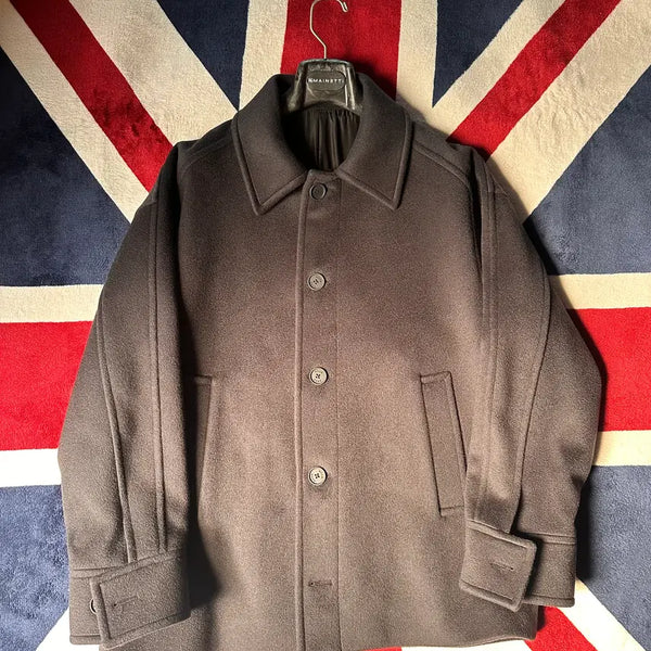 [BUNJANG] RAUM Men's Cashmere + Wool Blend Black Overshirt Outerwear M Size / RAUM 남성/캐시미어+울 혼방 블랙 컬러 오버셔츠 아우터/M사이즈 판매