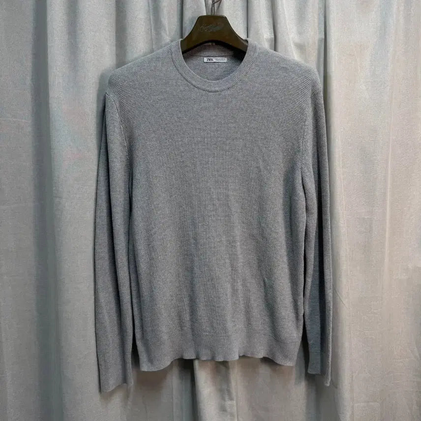[BUNJANG] ZARA Cotton Waffle Long Sleeve Knit Sweatshirt L / [L] ZARA 자라 코튼 와플 긴팔 니트 맨투맨