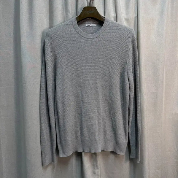 [BUNJANG] ZARA Cotton Waffle Long Sleeve Knit Sweatshirt L / [L] ZARA 자라 코튼 와플 긴팔 니트 맨투맨