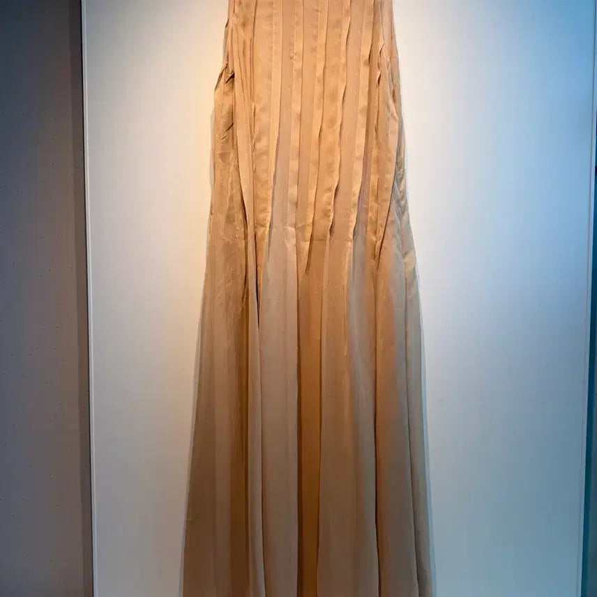 [BUNJANG] Silk Pleated Long Dress / 실크 플리츠 롱 원피스  44-55