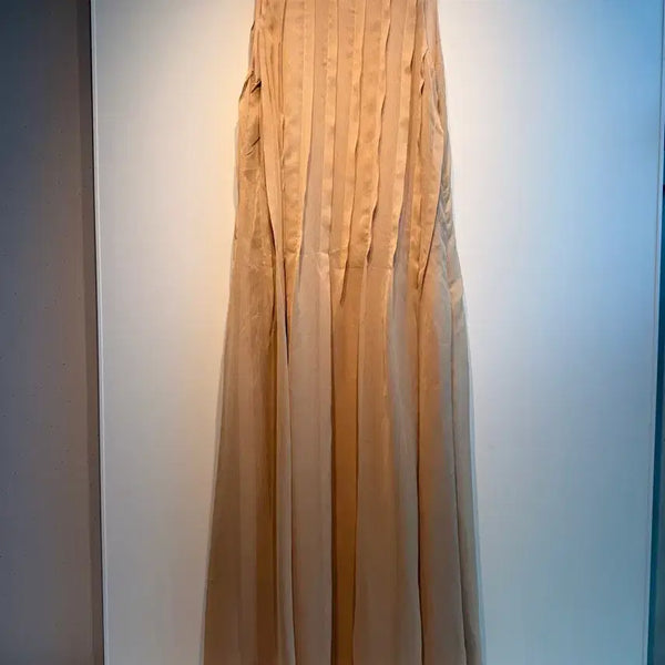 [BUNJANG] Silk Pleated Long Dress / 실크 플리츠 롱 원피스  44-55