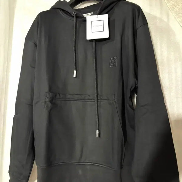 [BUNJANG] Wooyoungmi Frame Back Logo Hooded Sweatshirt Black / 우영미 프레임 백로고 후드 스웨트셔츠 블랙