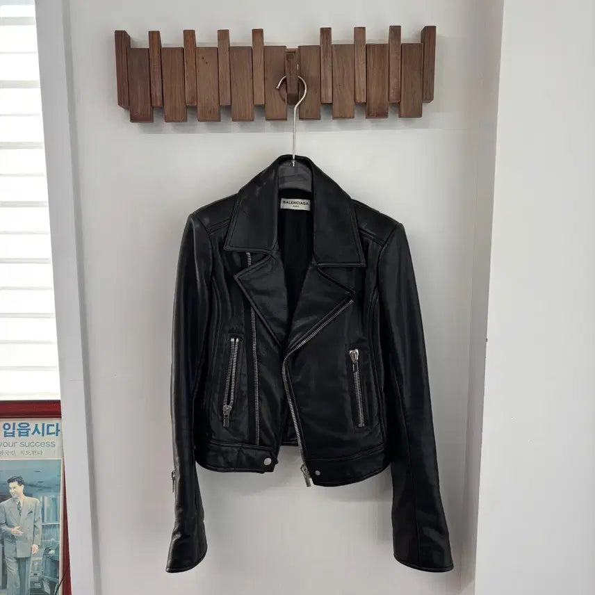 [BUNJANG] Balenciaga Black Leather Rider Jacket / 발렌시아가 블랙 레더 라이더자켓