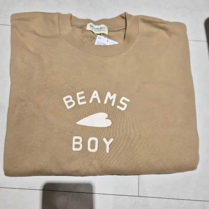 [BUNJANG] BEAMS BOY Crewneck Sweatshirt Beige / 빔즈보이 BEAMS BOY 맨투맨 티셔츠 (새상품)
