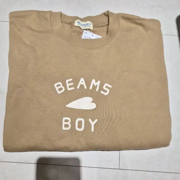 [BUNJANG] BEAMS BOY Crewneck Sweatshirt Beige / 빔즈보이 BEAMS BOY 맨투맨 티셔츠 (새상품)
