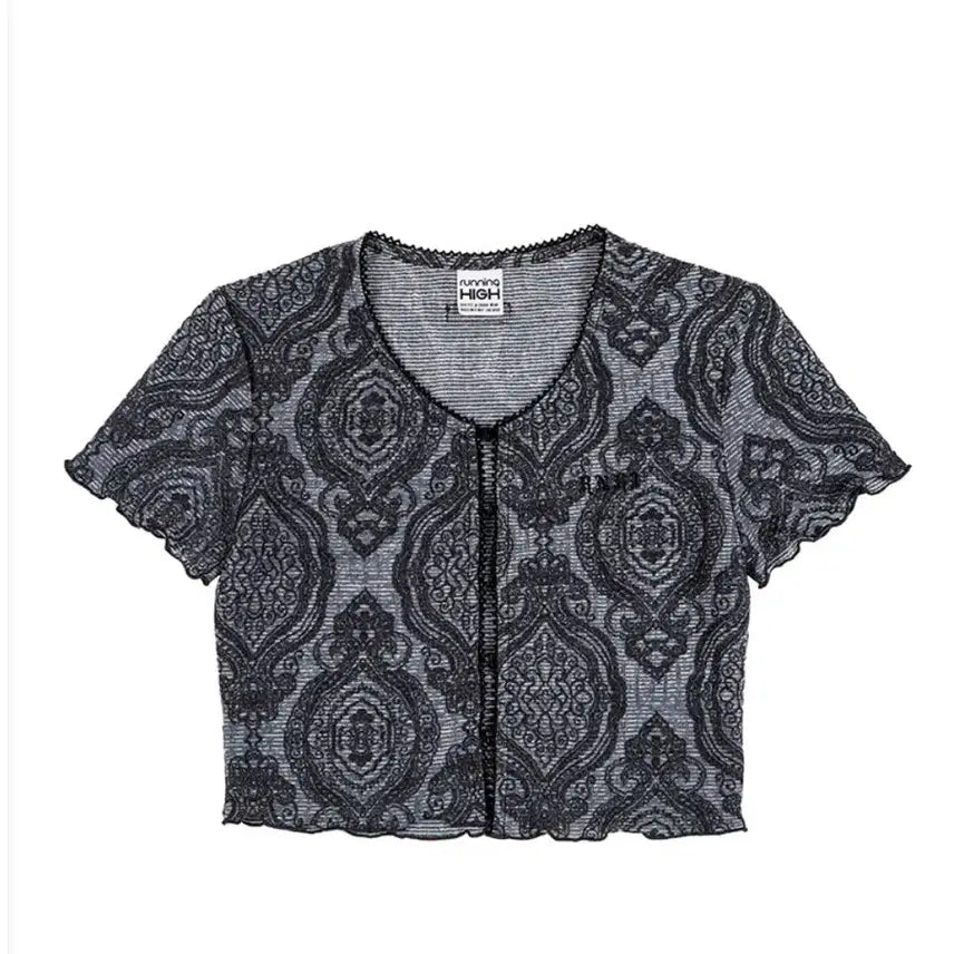 [BUNJANG] RUNNINGHIGH Lace Point Hook Cardigan Charcoal / 러닝하이 RUNNINGHIGH 레이스 포인트 후크 가디건 [챠콜]