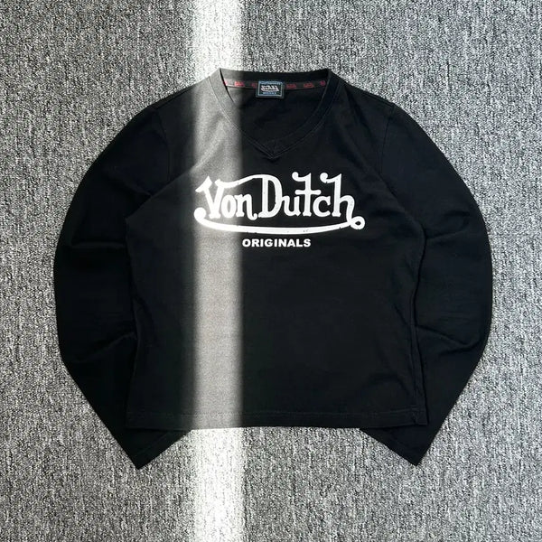 [BUNJANG] Boncchi Printing V-Neck Long Sleeve M / 본더치 프린팅 브이넥 롱슬리브