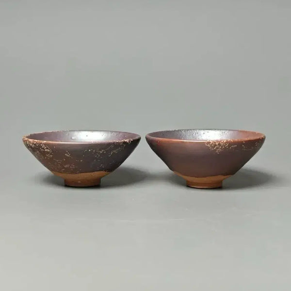[BUNJANG] Yuan Dynasty Purple Glaze Tea Bowl Set - 2 Pieces / [진품] 원대 자주유 다완 2점 일괄 출토품 중국도자기 골동품 수집품